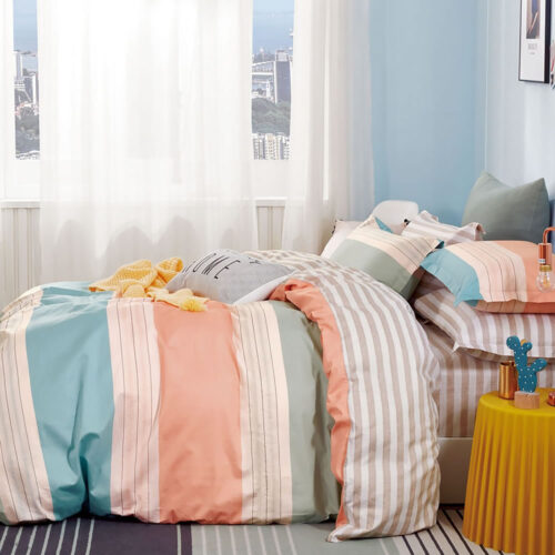 Cotton Quilt Cover Set Coral | Bed Linen Online