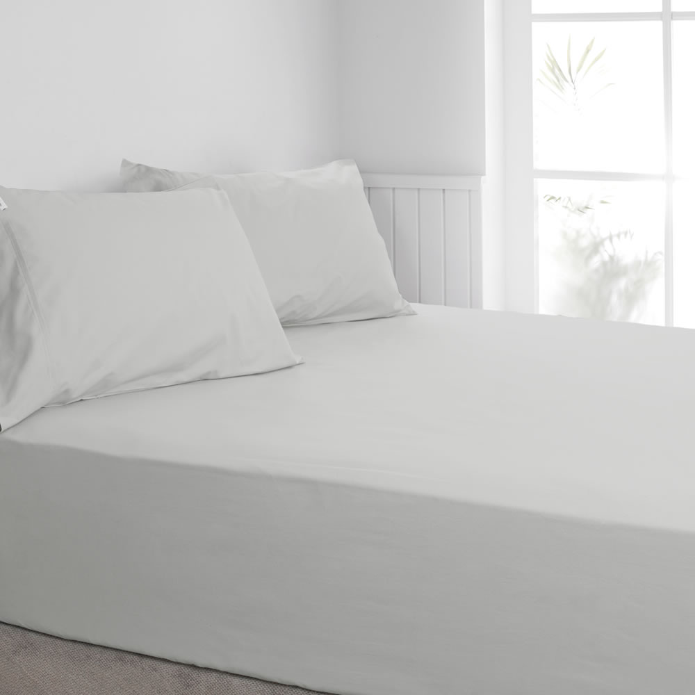 300TC Cotton Fitted Combo Set Algodon Silver Grey