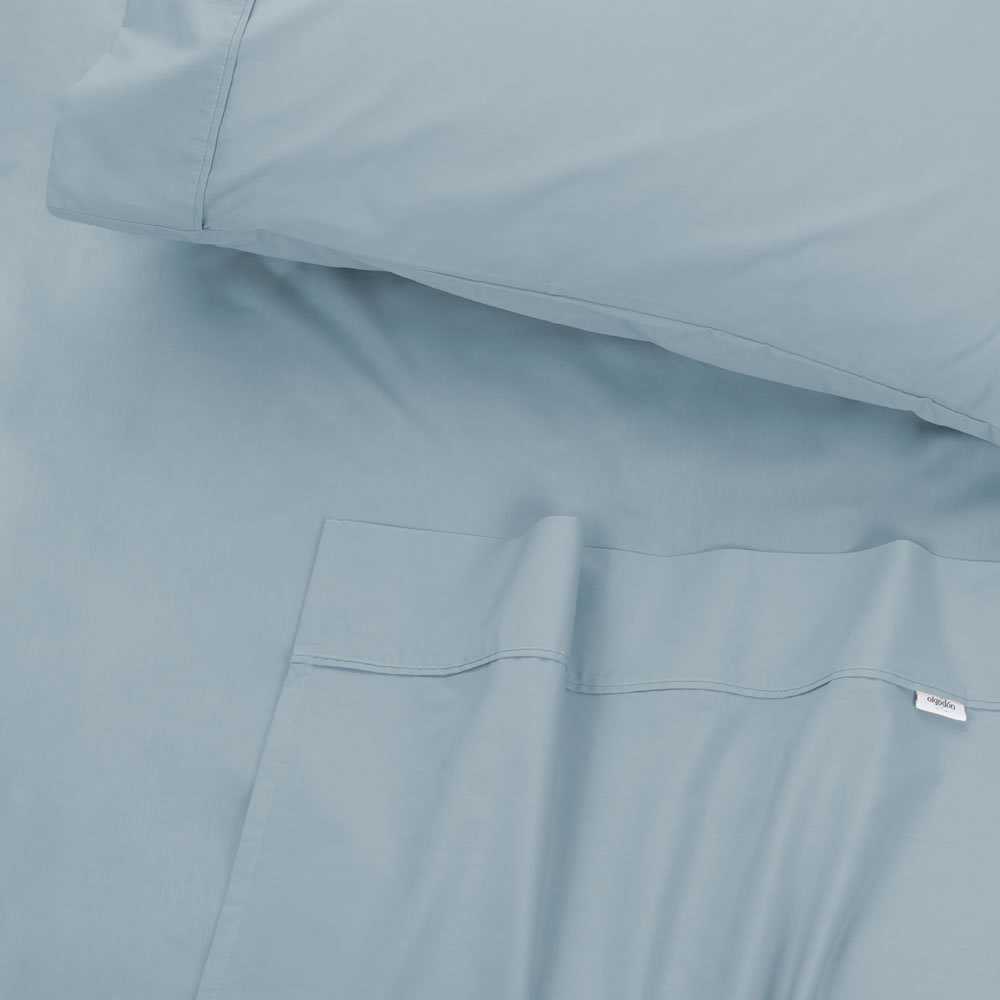 300TC Cotton Sheet Set Algodon Faded Denim Blue - Image 2
