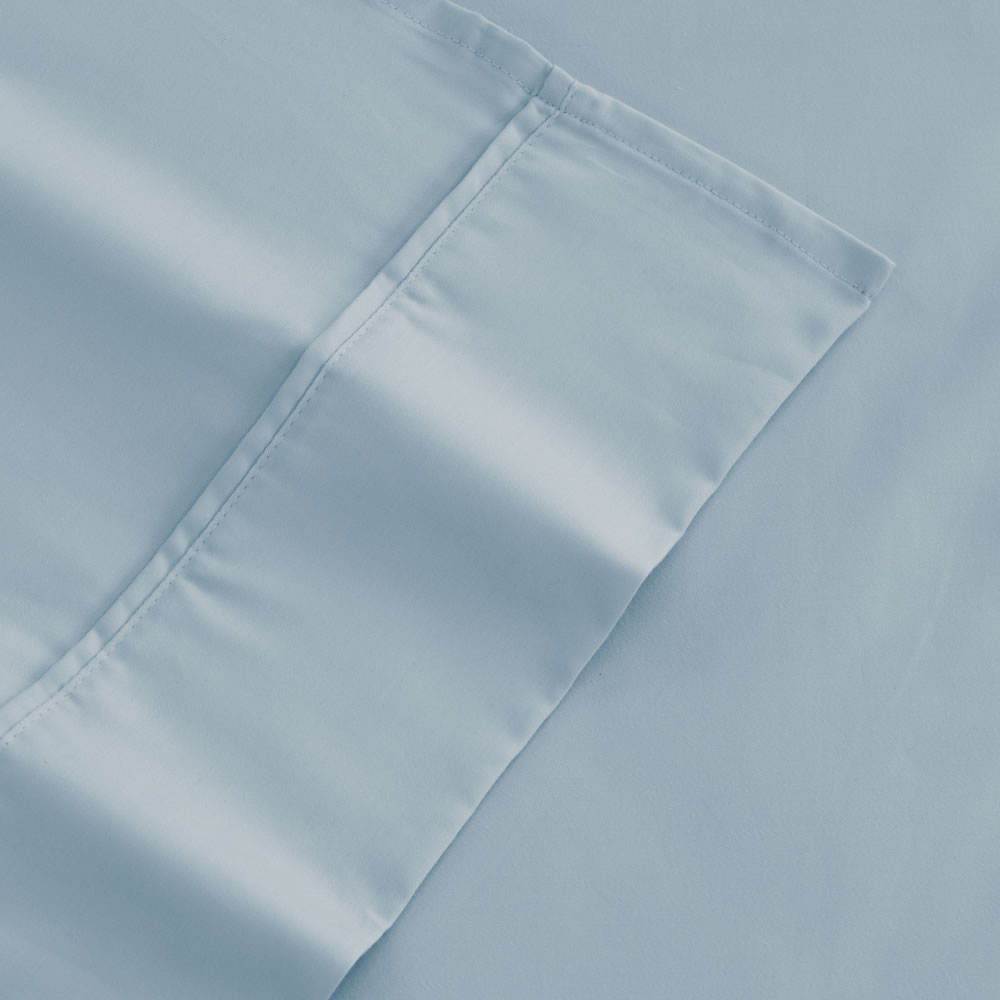 300TC Cotton Sheet Set Algodon Faded Denim Blue - Image 5