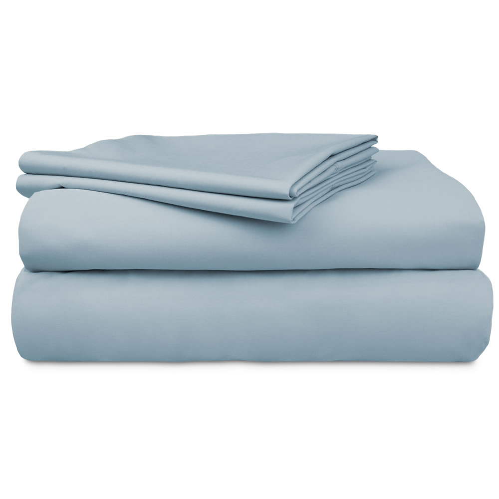 300TC Cotton Sheet Set Algodon Faded Denim Blue - Image 3
