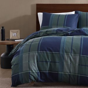 Cotton Flannelette Quilt Cover Set Sommers Dark Khaki @ bedlinenonline.com.au